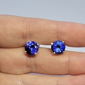 Elegant 4ct Blue Sapphire Stud Earrings